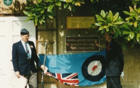 Jonathan Falconer with the Late Craig Reid at the unveiling of a memorial plaque in Bradford on Avon